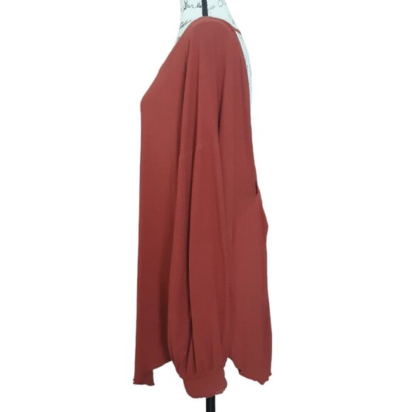 Free People Untamed Back Twist Knott Long Sleeve Ribbed Knit Tunic Top - Picture 4 of 7